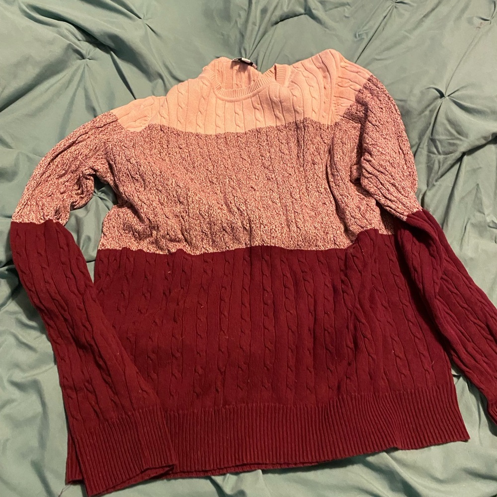 Colorblock Cable Knit Sweater - Picture 1 of 2